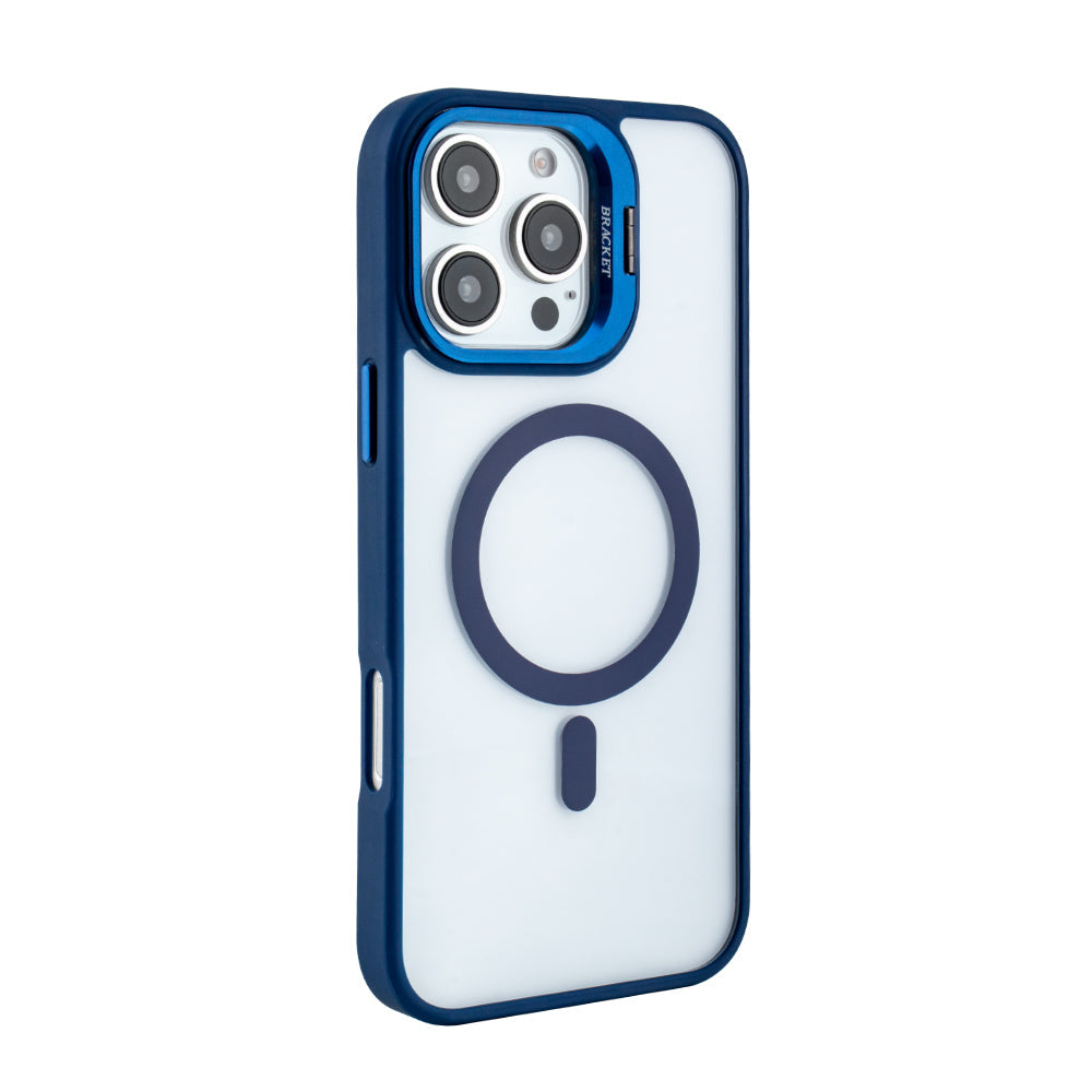 iPhone 16 Pro Compatible Magnetic Phone Case (Blue) with Built-in Invisible Kickstand Compatible with iPhone 16 Pro MAX - Ultra-Slim Protection by