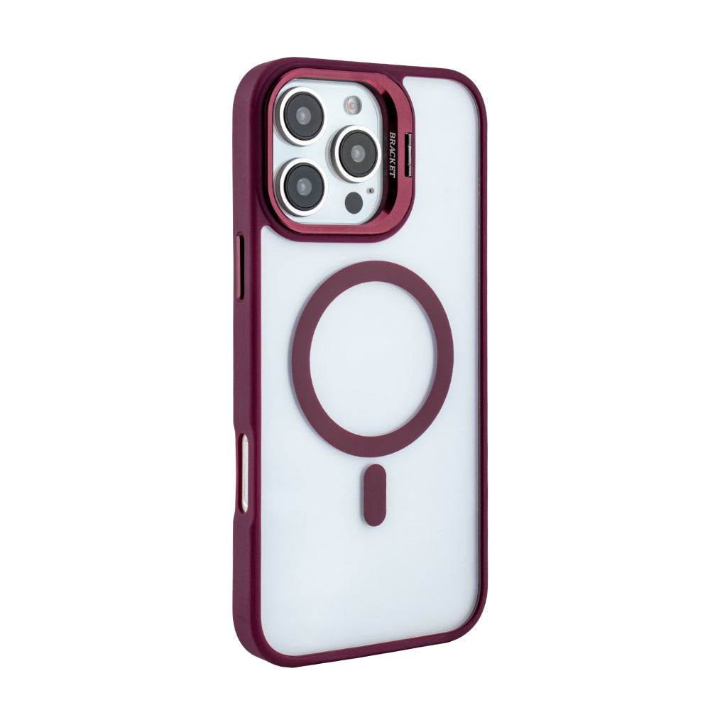 iPhone 16 Pro Compatible Magnetic Phone Case (Red) with Built-in Invisible Kickstand Compatible with iPhone 16 Pro MAX - Shockproof Protection by