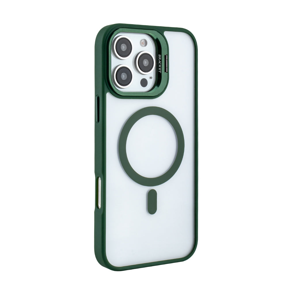 iPhone 16 Pro Compatible Magnetic Phone Case (Green) with Built-in Invisible Kickstand Compatible with iPhone 16 Pro MAX - Premium Protection by