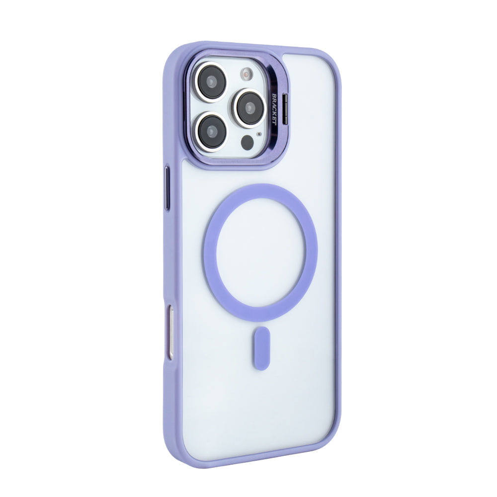 iPhone 16 Pro Compatible Magnetic Phone Case (Purple) with Built-in Invisible Kickstand Compatible with iPhone 16 Pro MAX - Premium Protection by