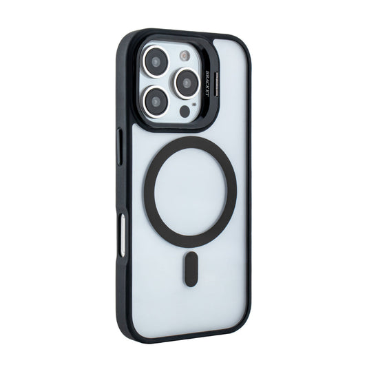 iPhone 16 Pro Compatible Magnetic Phone Case (Black) with Built-in Invisible Kickstand Compatible with iPhone 16 Pro - Shockproof Protection by