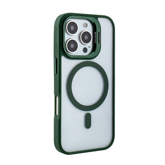 iPhone 16 Pro Compatible Magnetic Phone Case (Green) with Built-in Invisible Kickstand Compatible with iPhone 16 Pro - Crystal Clear Protection by