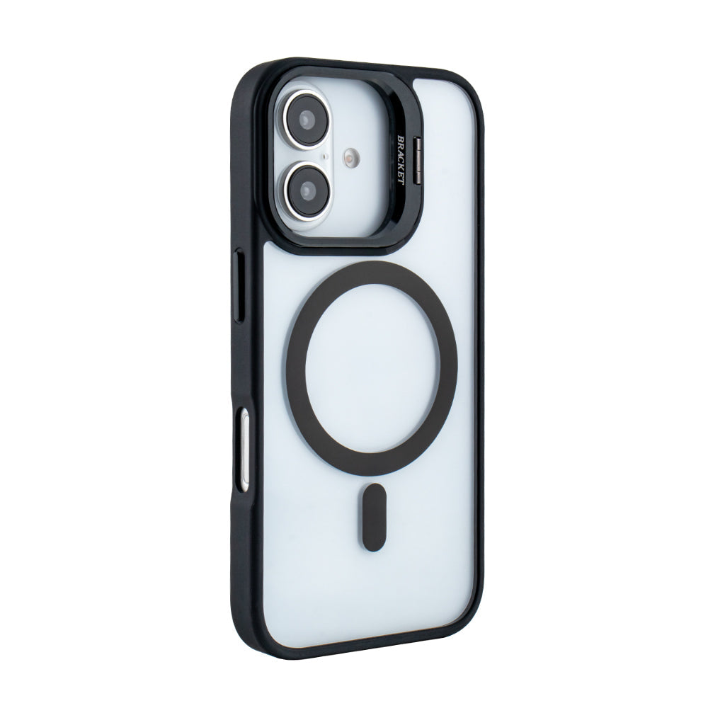 iPhone 16 Compatible Magnetic Phone Case (Black) with Built-in Invisible Kickstand Compatible with iPhone 16 - Heavy Duty Protection by