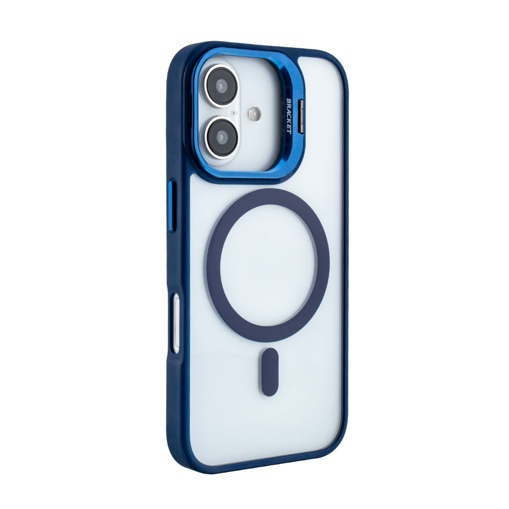 iPhone 16 Compatible Magnetic Phone Case (Blue) with Built-in Invisible Kickstand Compatible with iPhone 16 - Heavy Duty Protection by