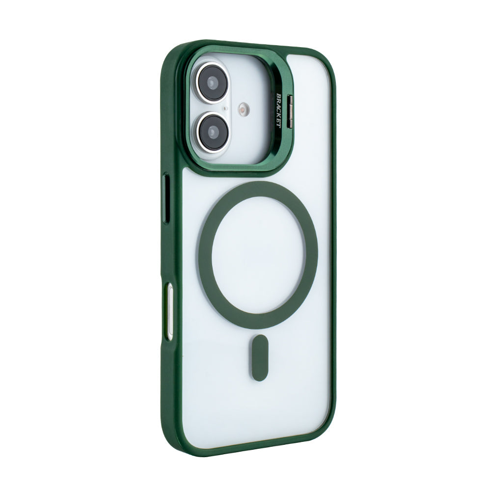 iPhone 16 Compatible Magnetic Phone Case (Green) with Built-in Invisible Kickstand Compatible with iPhone 16 - Durable Protection by