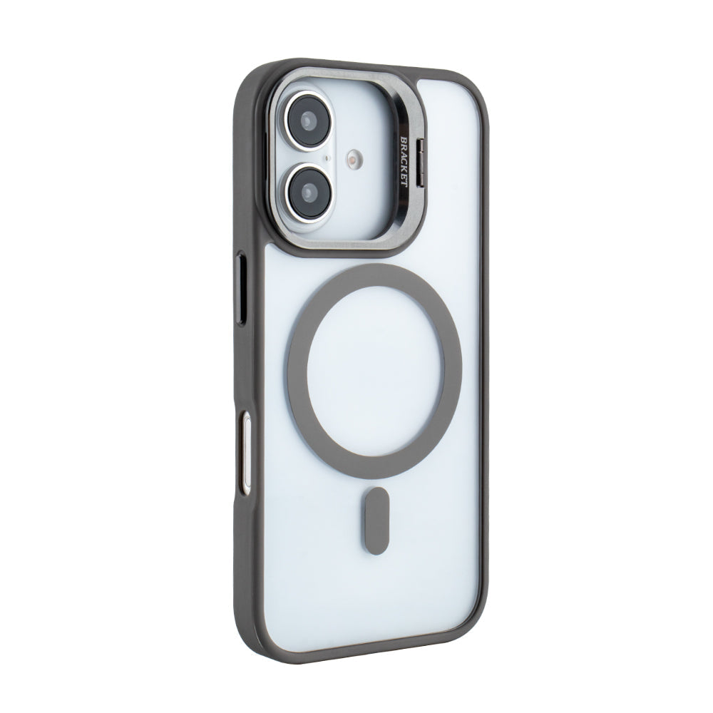 iPhone 16 Compatible Magnetic Phone Case (Grey) with Built-in Invisible Kickstand Compatible with iPhone 16 - Ultra-Slim Protection by