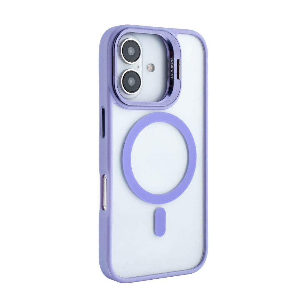 iPhone 16 Compatible Magnetic Phone Case (Purple) with Built-in Invisible Kickstand Compatible with iPhone 16 - Durable Protection by