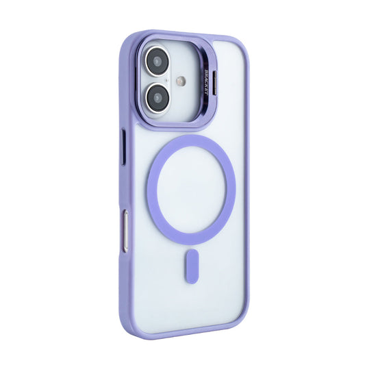 iPhone 16 Compatible Magnetic Phone Case (Purple) with Built-in Invisible Kickstand Compatible with iPhone 16 - Durable Protection by