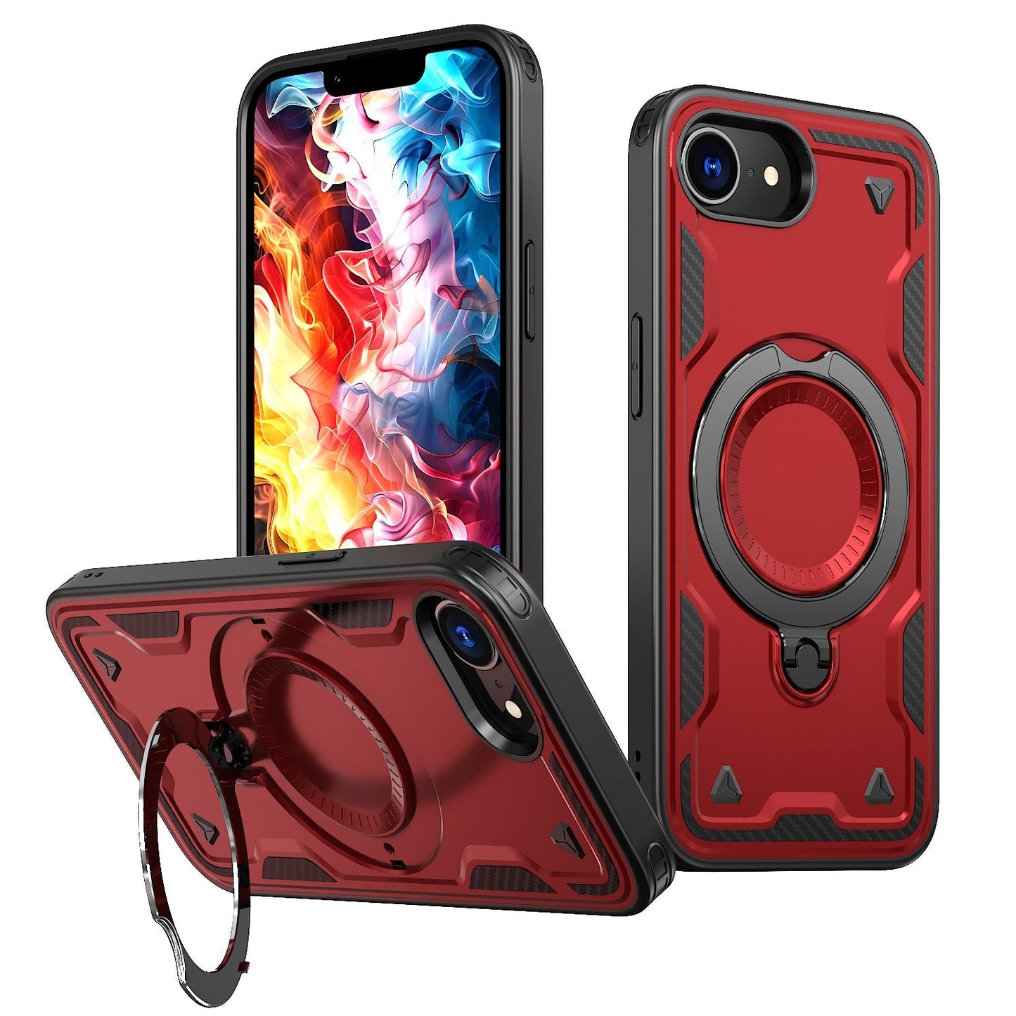 iPhone 16 Compatible 360¡ã Rotating Magnetic Versatile Stand Gray Compatible with iPhone 16E - Crystal Clear Protection by