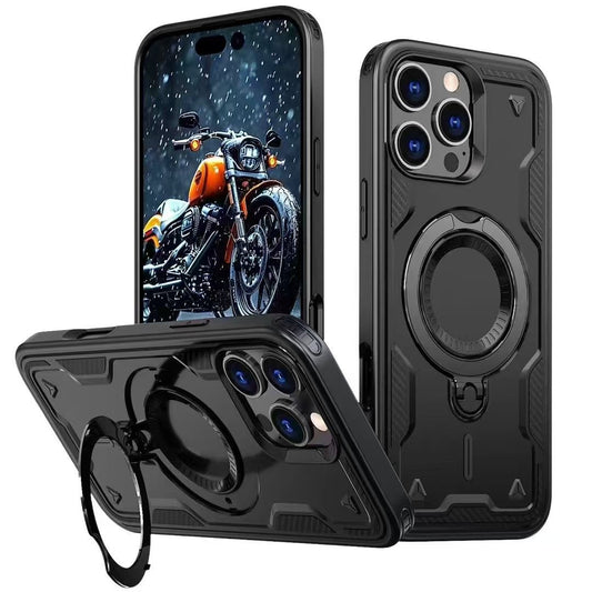 iPhone 16 Pro Compatible 360 Degree Rotating Magnetic Versatile Stand Black Compatible with iPhone 16 Pro Max - Premium Protection by