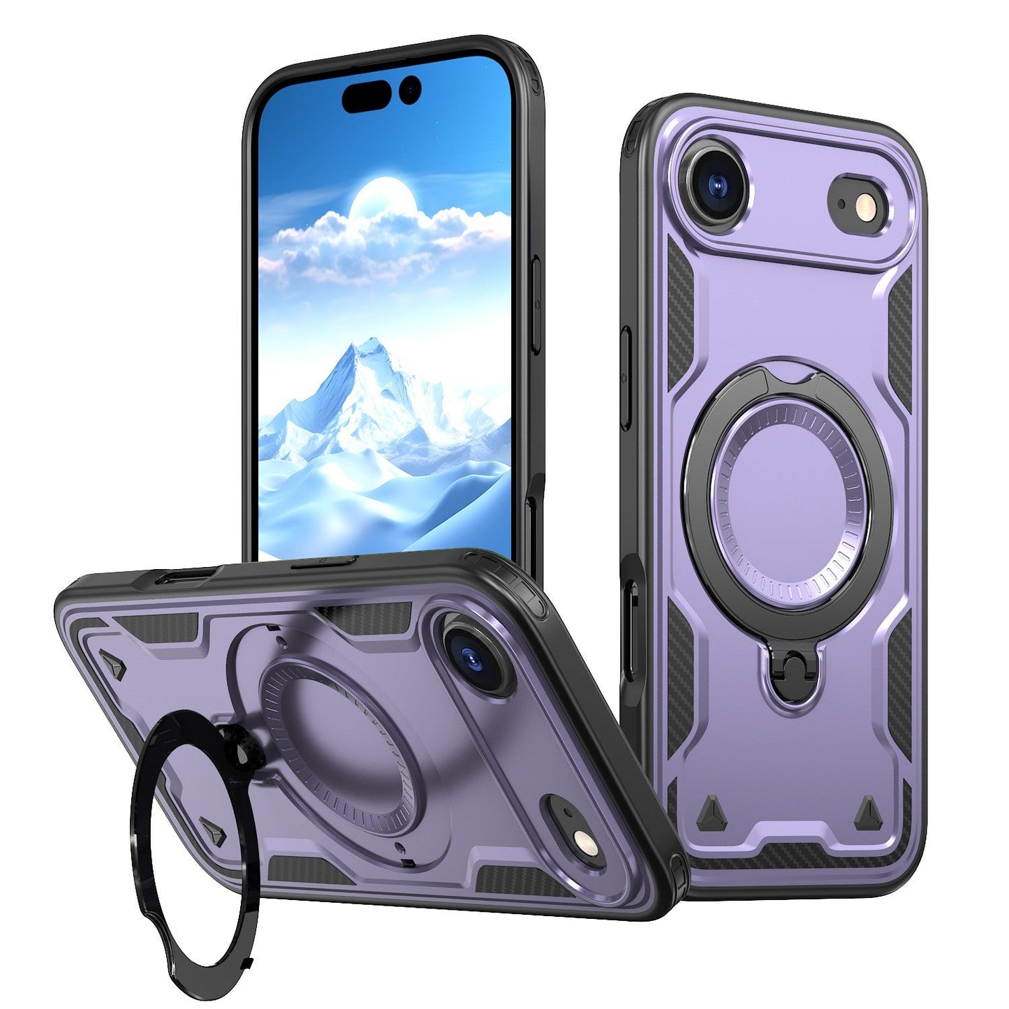 iPhone 17 Compatible 360-degree Rotating Magnetic Versatile Stand Purple Compatible with iPhone 17 AIR - Durable Protection by