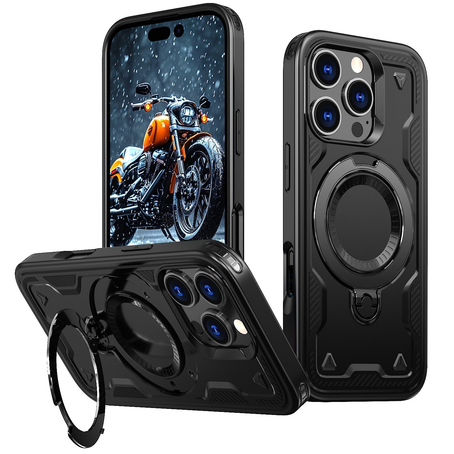 iPhone 17 Compatible 360-degree Rotating Magnetic Versatile Stand Black Compatible with iPhone 17 - Ultra-Slim Protection by