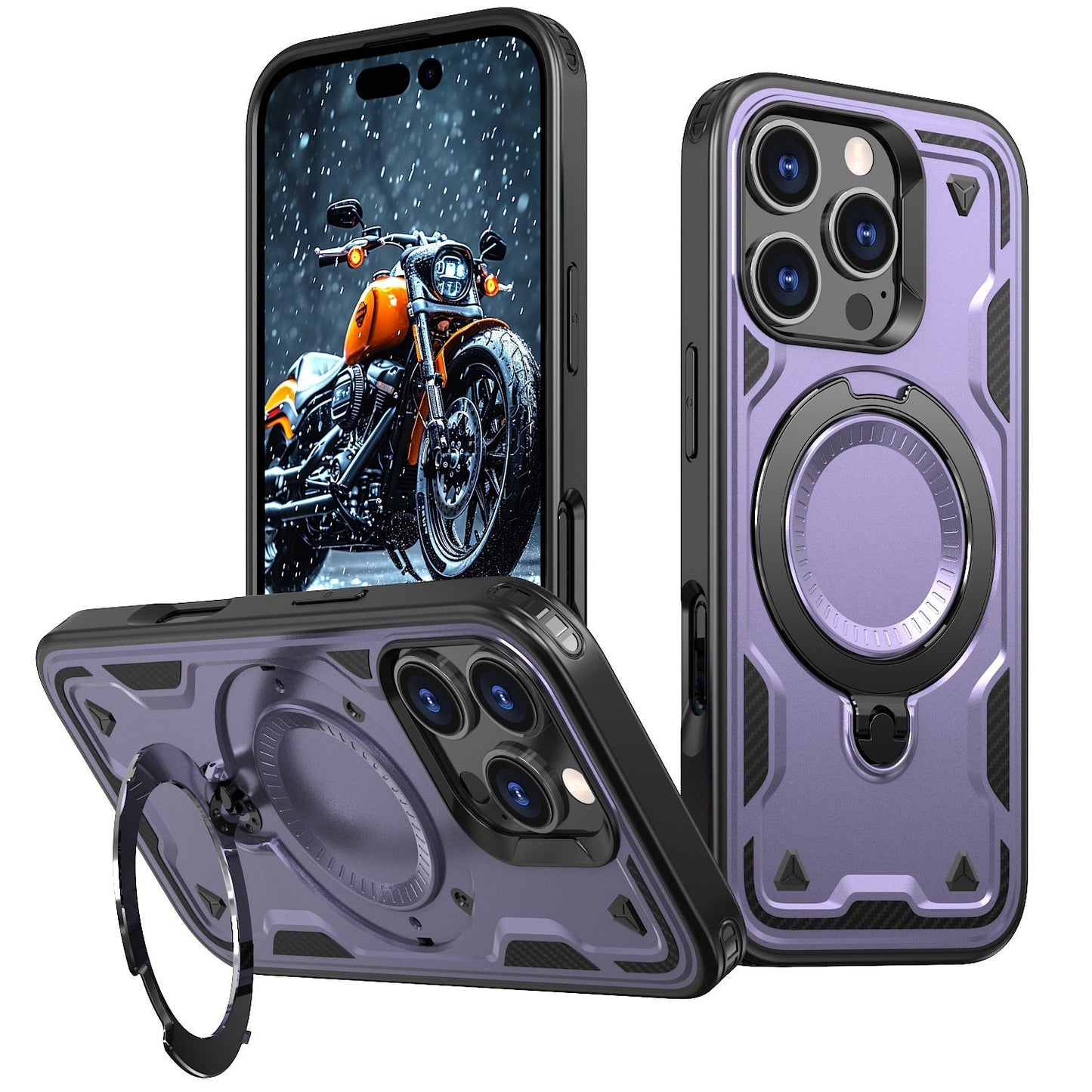 iPhone 17 Compatible 360-degree Rotating Magnetic Versatile Stand Purple Compatible with iPhone 17 - Ultra-Slim Protection by