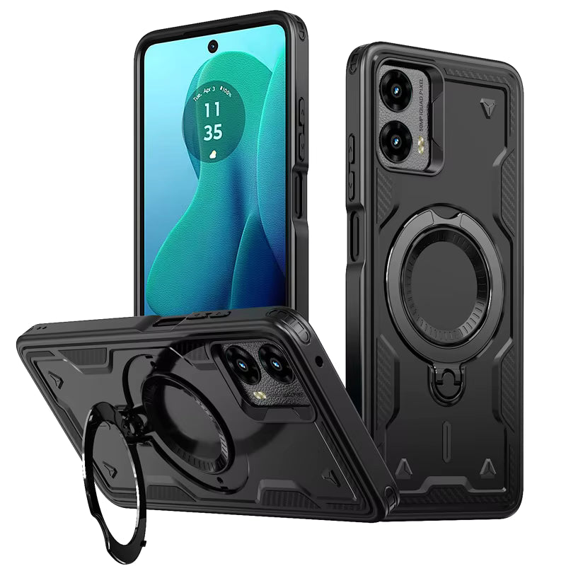 360¡ã Rotating Magnetic Versatile Stand Black Compatible with SAMSUNG A07, PC73-SAMA07-4GBK - Ultra-Slim & Reliable