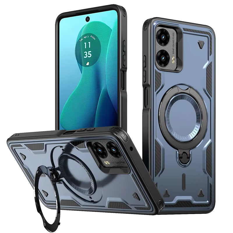360¡ã Rotating Magnetic Versatile Stand Navy Compatible with SAMSUNG A07, PC73-SAMA07-4GNV - Shockproof & Reliable
