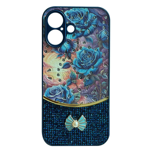 iPhone 16 Plus Compatible Sparkle Glitter Bling Phone Case in Navy With Colorful Cover For iPhone 16 Plus - Durable Protection by