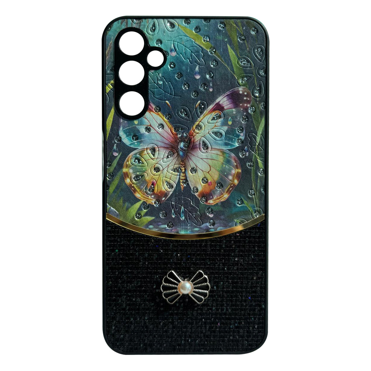 Sparkle Glitter Bling Phone Case in Black With Colorful Cover For Galaxy A16 - Heavy Duty & Reliable
