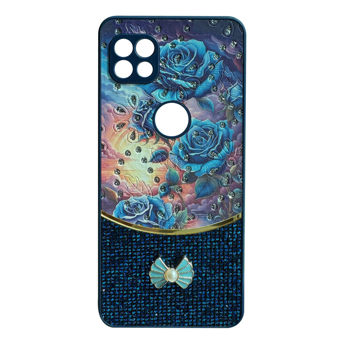 Sparkle Glitter Bling Phone Case in Navy With Colorful Cover For Galaxy S24FE - Premium & Reliable