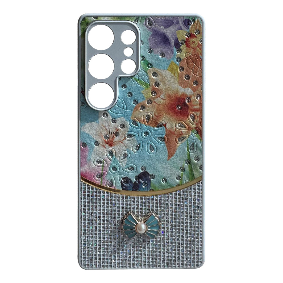 Sparkle Glitter Bling Phone Case in White With Colorful Cover For Galaxy S25 Ultra - Shockproof & Reliable