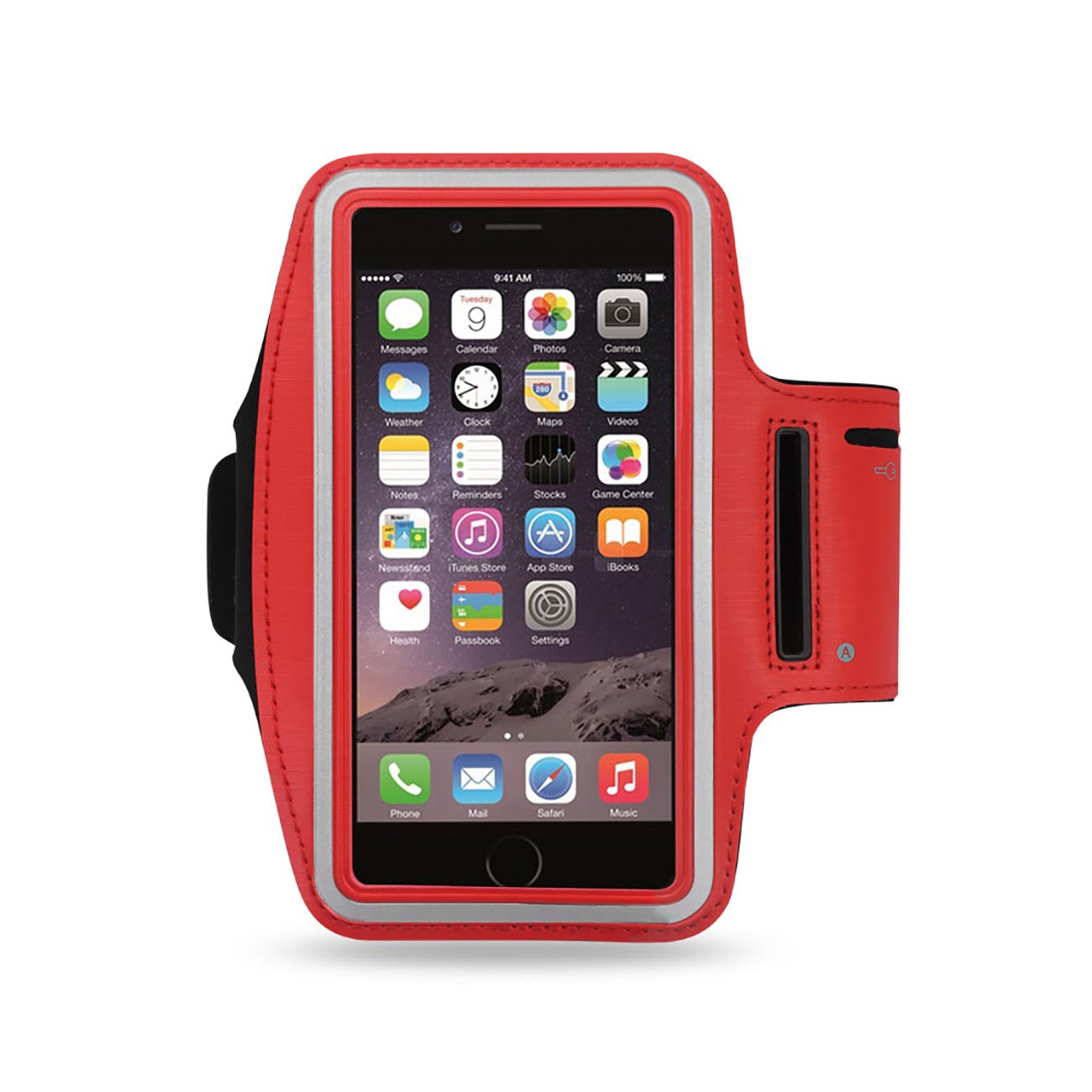 RUNNING ARMBAND WITH TOUCH SCREEN CASE 6X3X0.75 INCHES IN RED SAB01-UNI55RD - Durable & Reliable
