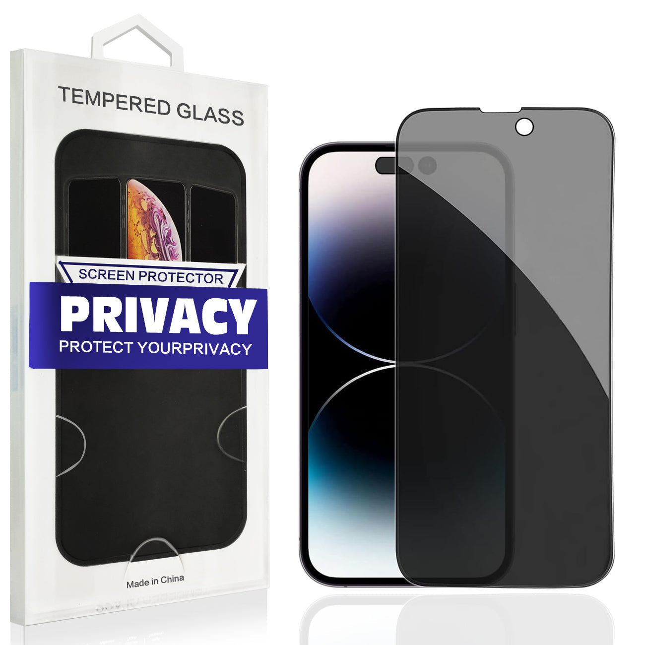 iPhone 15 PRO Compatible Apple iPhone 15 PRO Privacy Screen Protector In Black - Shockproof Protection by