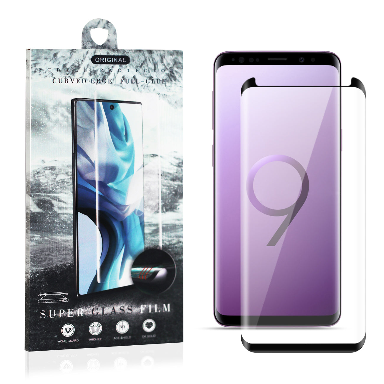 3D Curved Edge Shock Resistant Super Glass Screen Protective Cover For SAMSUNG GALAXY S9 PLUS - Shockproof & Reliable