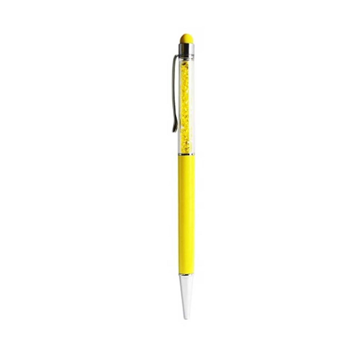 CRYSTAL STYLUS TOUCH SCREEN WITH INK PEN IN YELLOW - Premium & Reliable