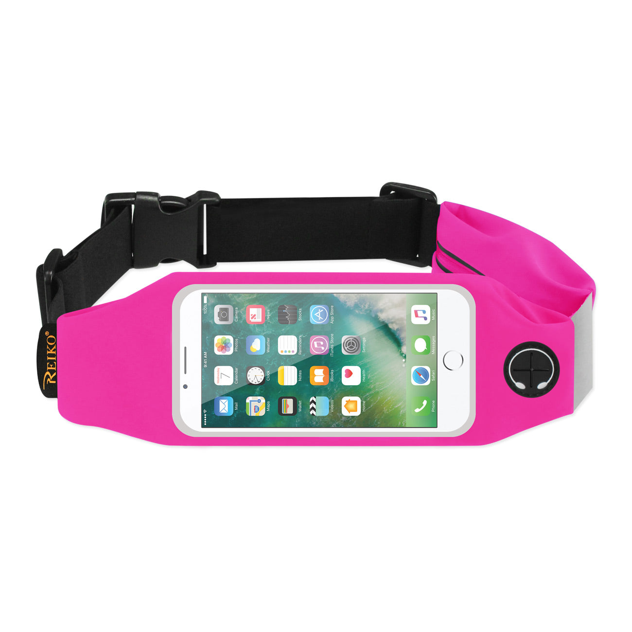 RUNNING SPORT BELT 5 INCHES DEVICE WITH TWO POCKETS IN PINK (5x5 INCHES)(SWB03-UNI50PK)) - Crystal Clear & Reliable