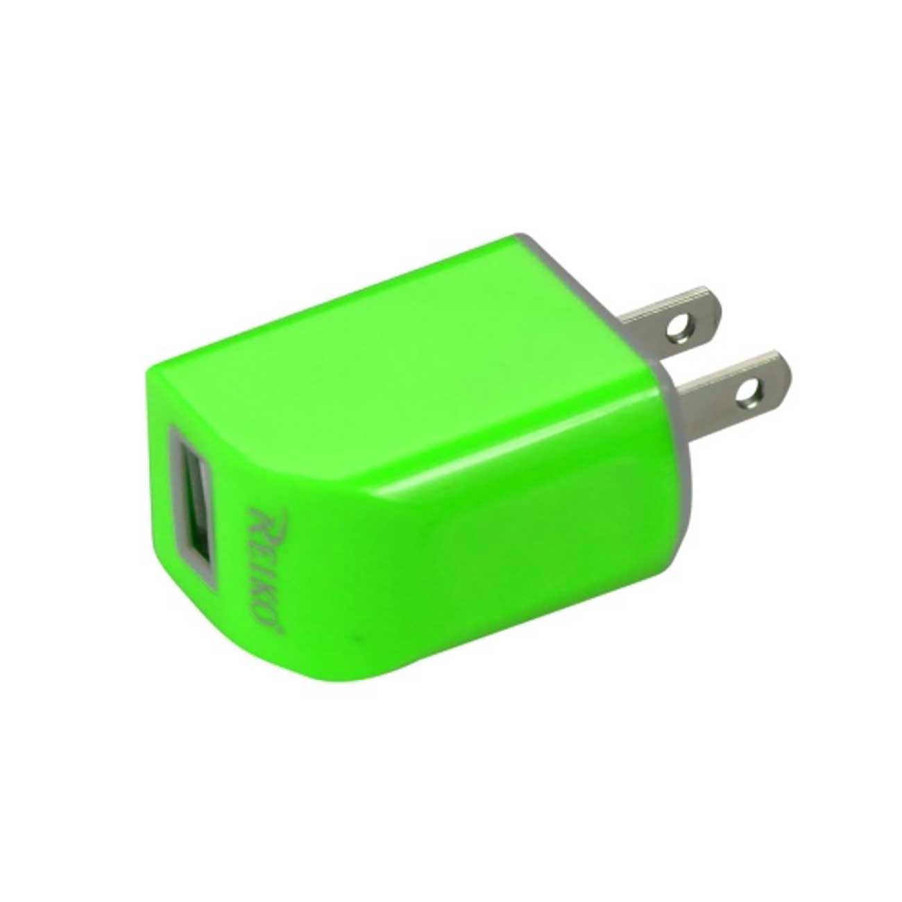 MICRO USB 1 AMP PORTABLE MICRO TRAVEL ADAPTER CHARGER WITH CABLE IN GREEN - Heavy Duty & Reliable