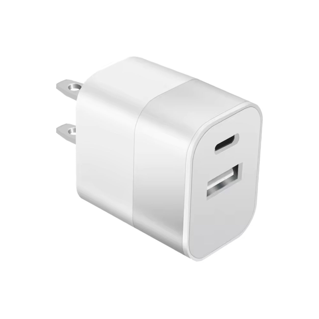 Power Delivery Dual Ports of USB and Type-C Wall Charger/ Power Adapter/ Charging Block In Silver (12pcs) - Heavy Duty & Reliable