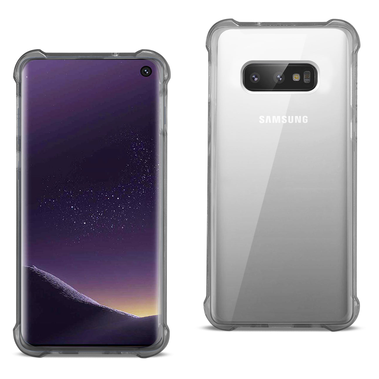SAMSUNG GALAXY S10 Lite(S10e) Clear Bumper Case With Air Cushion Protection In Clear Black - Shockproof & Reliable