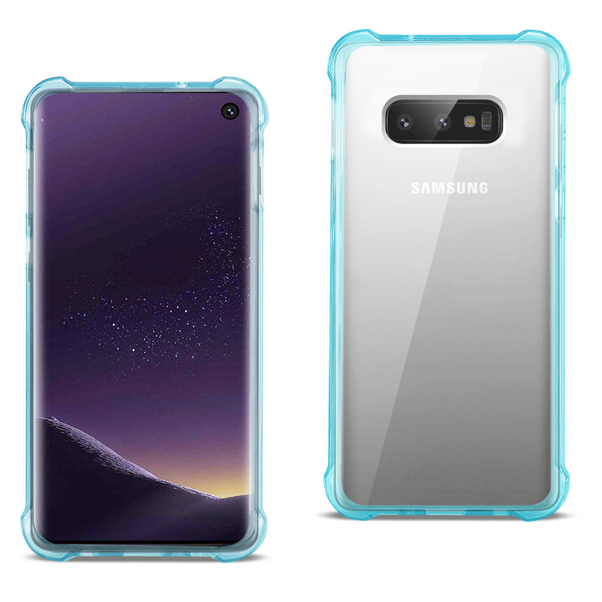 SAMSUNG GALAXY S10 Lite(S10e) Clear Bumper Case With Air Cushion Protection In Clear Navy - Heavy Duty & Reliable