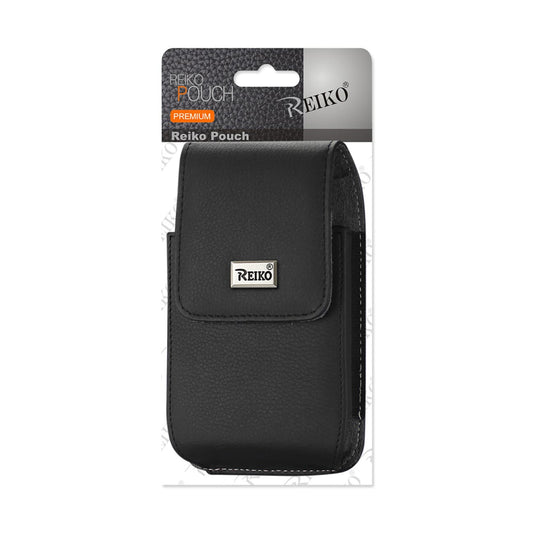 Vertical Leather Pouch With Magnetic Closure and Belt Loop In Black (4.4 x 2.3 x 0.9 Inches) - Heavy Duty & Reliable