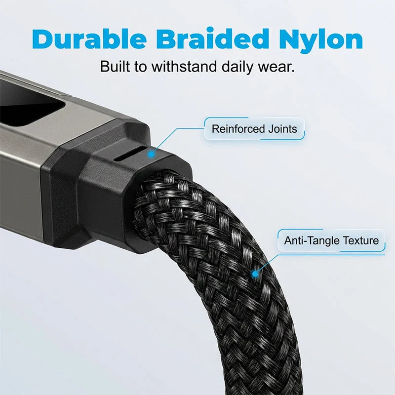 Durable braided nylon charging cable