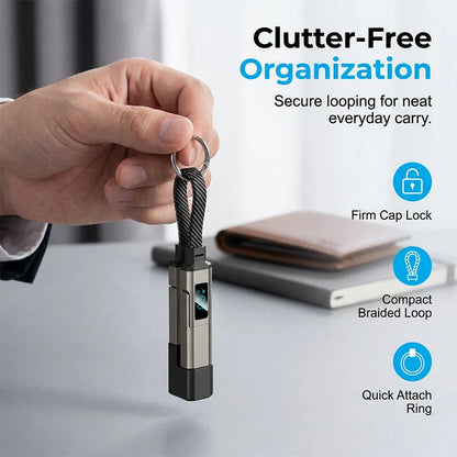 4-in-1 Digital Display Keychain Charging Cable